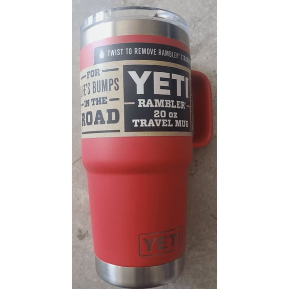YETI 21071501392 Rambler 20 oz. Travel Mug with Stronghold Lid, Rescue Red