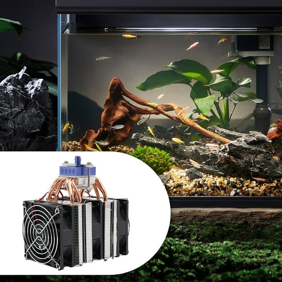 12V 180W Aquarium Water Chiller Fish Shrimp Tank Cooling System Refrigeration 5.6*3.8*6.4inch for Fish Tank Cooling, Computer Water Cooling, Circulating Water Cooling