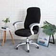 thumbnail image 2 of LAICAIW Office Chair Cover Water Resistant Black Stretch Jacquard Computer Chair Slipcover for Armrest Chairs L, 2 of 7