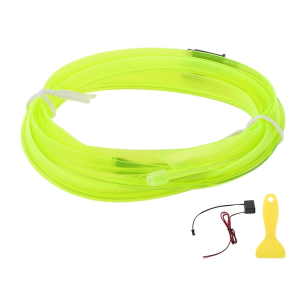 Cuerda de luz LED EL de 1m Unique Bargains, tira de luz brillante para decoración de automóviles, controlador de cableado (12v) verde fluorescente
