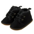 thumbnail image 2 of LYHaoo Baby Winter Shoes For Walking Warm Fleece Lined Infant Shoes With Rubber Sole Baby Shoes For 0 18 Months Sizes 3.5 Toddler Black(12-18 Months), 2 of 4