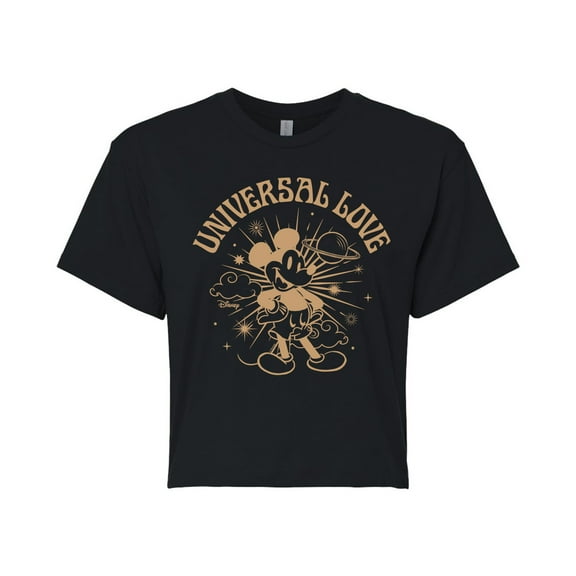 Disney - Universal Love - Juniors Cropped Cotton Blend T-Shirt