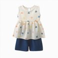 thumbnail image 4 of kaprioy Toddler Girl Clothes Baby Girl Summer Outfits Flowers Ruffle Sleeveless Vest Shirt Tank Tops Shorts Set 6 12 18 24 Months 2T 3T 4T 5T 6T, 4 of 4