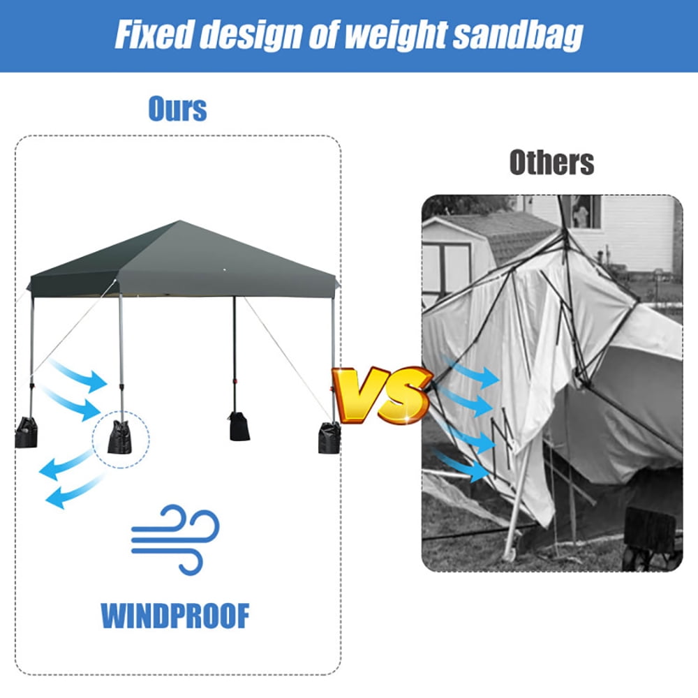 Aimee Lii 8' x 8' Outdoor Pop up Canopy Tent with Roller Bag, Gazebo Tent for Party Wedding BBQ Events, Gray Aimee Lii 8' x 8' Outdoor Pop up Canopy Tent with Roller Bag, Gazebo Tent for Party Wedding BBQ Events, Gray