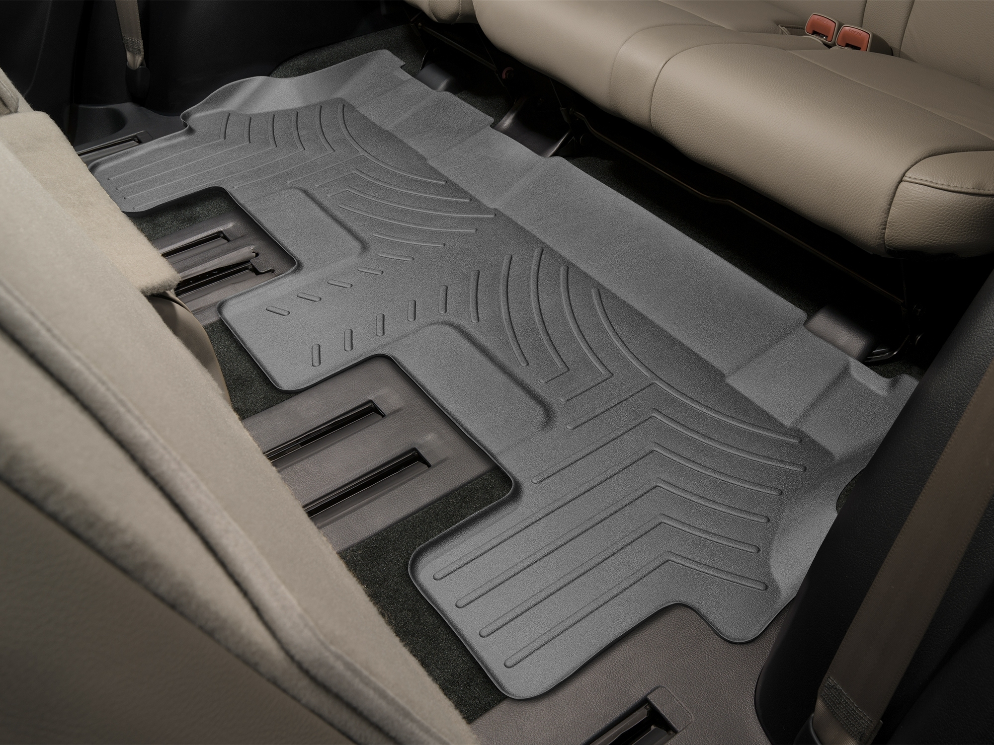 WeatherTech Custom Fit FloorLiners compatible with 2008-2011 Toyota Sequoia - 3rd Row, Black