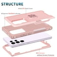 thumbnail image 6 of Petocase for Samsung Galaxy S23 Ultra Case,with 2 Pack Lens Protector Heavy Duty Full Body Shockproof Kickstand With 360° Ring Holder Support Car Mount, Rose Gold, 6 of 8