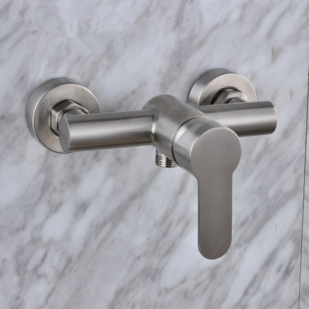Stainless Steel Wall Mounted Shower Mixer Faucet Manual Control Plumbing Valve Switch Bathroom Tap for Cold and Hot Water