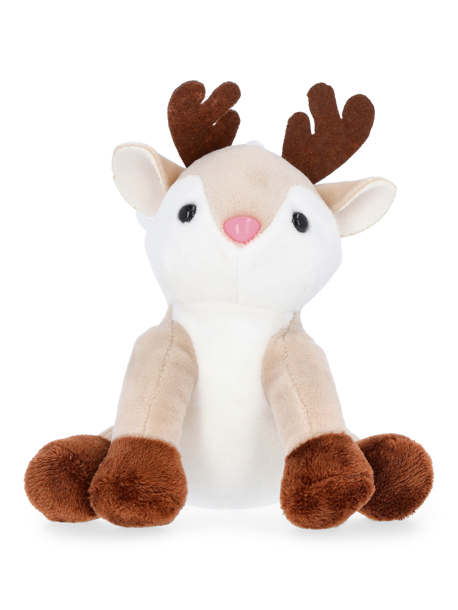 Wonder Nation Girls Reindeer Plush Keychain Bag Charm, Tan