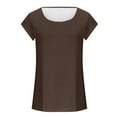 thumbnail image 4 of Annhoo Plus Size Tops for Women Cap Sleeve Round Neck Basic T Shirts Summer Casual Comfy Beach Vacation Tees, 4 of 6