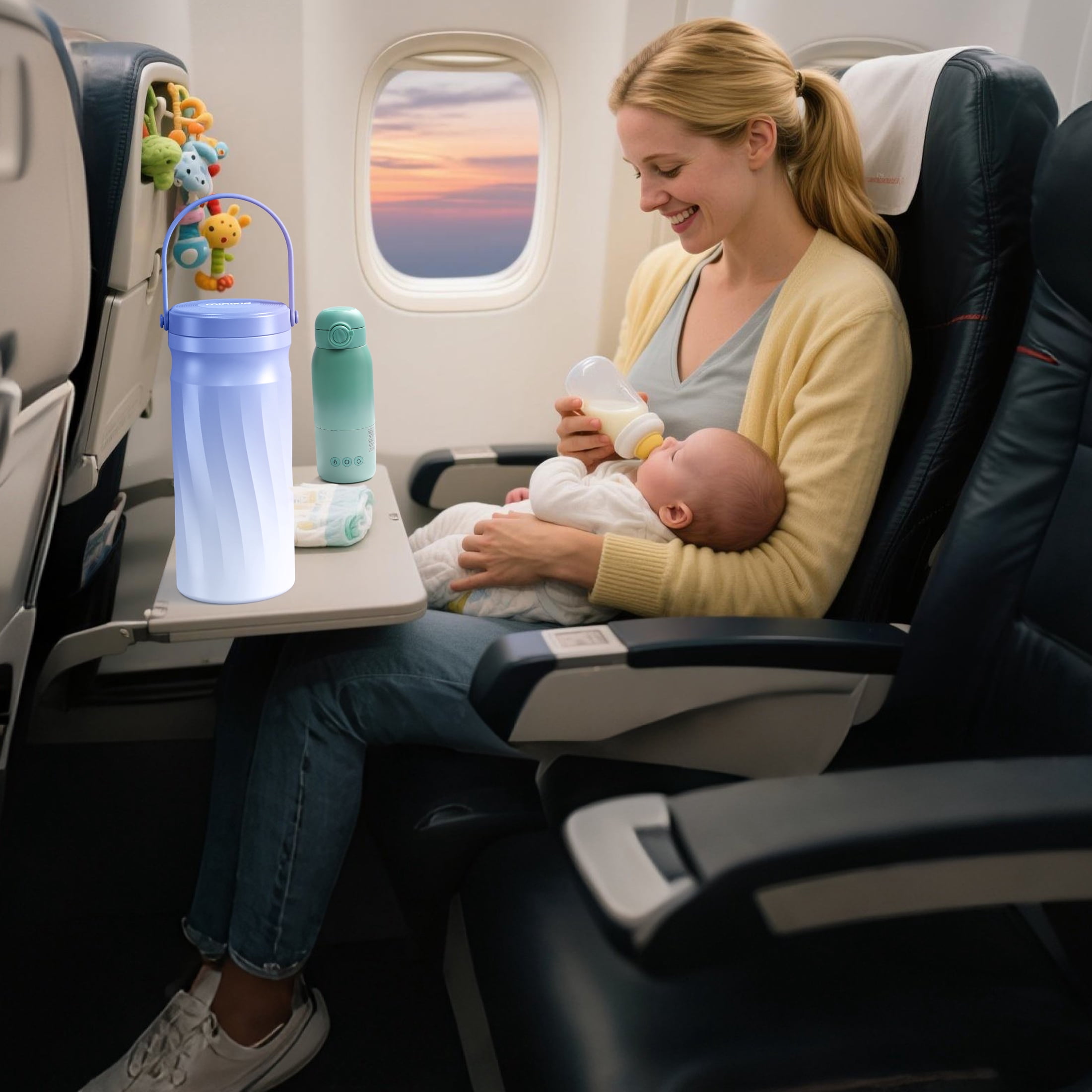 Minikid 20oz Portable Breast Milk Cooler,24H+ Extended Outdoor Cooling,Travel Breastmilk Chiller with 2 Milk Bottles,Purple