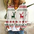 thumbnail image 1 of Cárdigan informal para mujer, con botones y estampado navideño, chaqueta de moda, abrigo, blusa de poliéster para mujer, 1 of 5