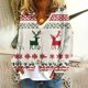 thumbnail image 1 of Puntoco Chaqueta Informal Con Botones Y Estampado Navideño Para Mujer, 1 of 5