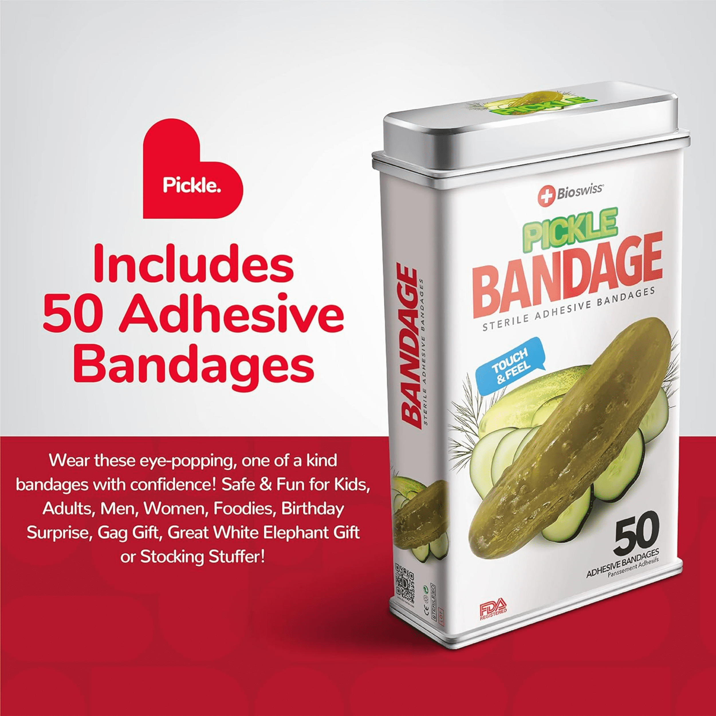 BioSwiss Bandages, Pickle Shaped Self Adhesive Bandages, Latex