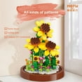 thumbnail image 3 of MOYUDIY lotus bouquet building set with dust cover, preserved flower building block diorama, home decoration ornaments, plant collection ideas, suitable for mothers, lovers, ladies (564 pieces), 3 of 9