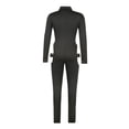 thumbnail image 4 of Qiylii Women Hollow Jumpsuit, Solid Color Turtleneck Long Sleeve Overalls, 4 of 9