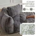 thumbnail image 4 of Giant Bean Bag Couch for Adults Ultra Soft Fluffy Loveseat Bean Bag Sofa Oversized Chase Lounge Chair Indoor for Living Room Bedroom No Assembly Required Cozy Reading Chair with Pillows Grey, 4 of 11