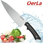 OERLA OL-0024S Forged Utility Cutlery 8-Inch Kitchen Chef Knife 420HC Steel Full Tang with G10 Handle and Bottle Opener for Home Kitchen Restaurant