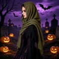 thumbnail image 2 of Renaissance Halloween Shawl For Women, Hooded Cowl Scarf Accessories, Medieval Vintage Festivals Wrap Cape, 2 of 7