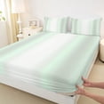 thumbnail image 3 of Homewish Abstract Waves Stripe Bed Sheets,Modern Geometric Art King Sheets,Green White Ombre Sheet Set For Girls Kids,Breathable Home Decor,4 Pieces, 3 of 7