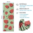 thumbnail image 2 of Strawberry Plants Fruit Character Green Pattern Hot Yoga Mat Towel Non Slip for Hot Yoga - Quick-Drying Yoga Mat Cover with 4 Corner Pockets with Travel Bag - Hot Yoga Towel Non Slip 70"x26", 2 of 6