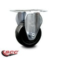 thumbnail image 2 of 3.5 Inch Hard Rubber Wheel Rigid Top Plate Caster Service Caster Brand, 2 of 2