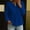 Blue, variant on Women Top Sevevn Henley Notched Neck Loose Fit Waffle Knit Fabric Drop Shoulder Long Sleeve Ribbed Cuffs Pullover For Daily Office Casual Wear