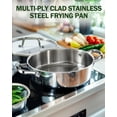 thumbnail image 7 of Cook N Home Classic 4 Quart Tri-Ply Clad Stainless Steel Saute Pan, 10.5 Inch Deep Frying Pan with Lid, Induction Skillet Pan Everyday Pan, Dishwasher & Oven Safe, 7 of 7