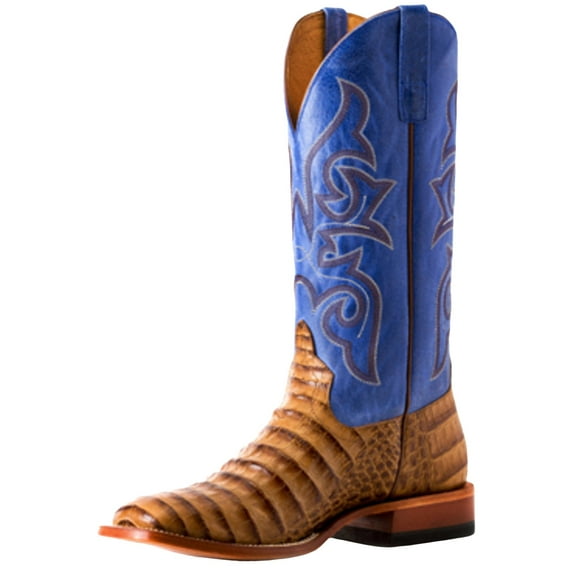 Horse Power Men's Toasted Caiman Print Western Boot Broad Square Toe Tan 8 1/2 D(M) US