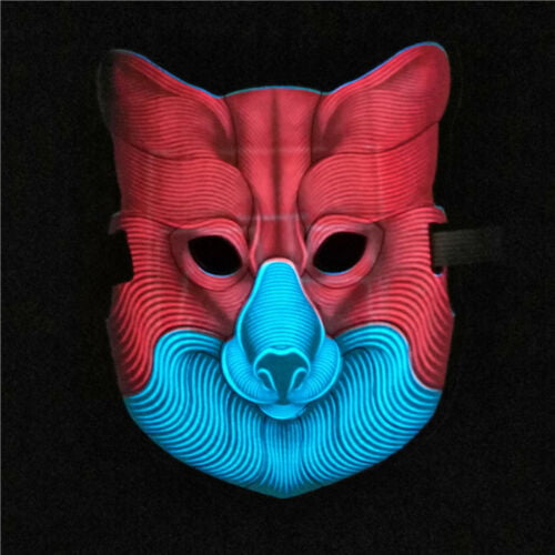 Fox Sound Reactive LED Mask Face Halloween Cosplay Street Dance Rave Party Gift 