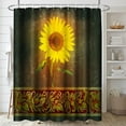 thumbnail image 3 of Yellow Sunflower Floral Bathroom Set with Shower Curtain and Rugs and Accessories, Spring Flower Vintage Retro Shower Curtain Set,Wildflower Shower Curtain for Bathroom Decor 4 Pcs, 3 of 6