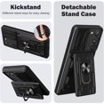 thumbnail image 3 of Compatible Samsung Galaxy S23 Case with Card Holder & Kickstand,Military Grade Camera Slide Lens Cover Magnetic Samsung S23 Wallet Case Shockproof Protective Phone Case for Galaxy S23 Case Black, 3 of 14