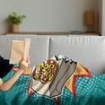 thumbnail image 3 of Movie Theater Soft Flannel Fleece Throw Blanket, Halftone Background with Retro Style Colorful Popcorn Design Cinema Snacks, Cozy Plush for Indoor and Outdoor Use, 50" x 70", Multicolor, by Ambesonne, 3 of 5