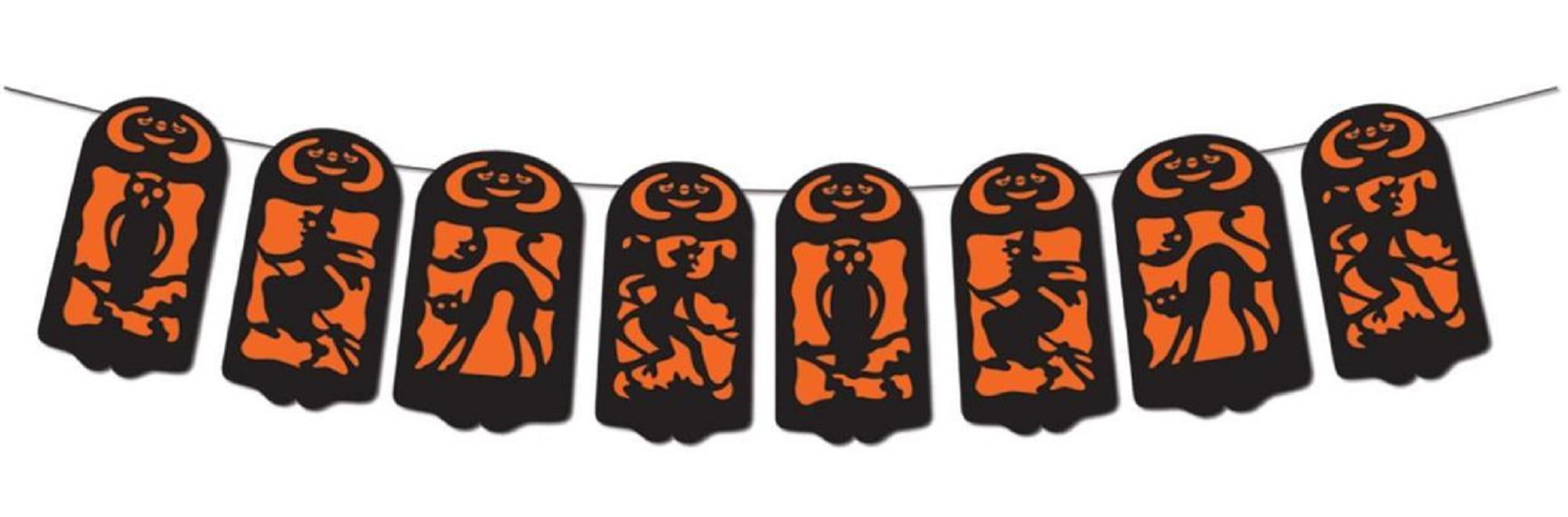Pack of 12 Jointed Vintage-style Halloween Streamer Banner Hanging ...