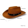 thumbnail image 3 of RUINIXCW Western Toddler Baby Girl Boy Cowgirl Hat Kids Cowboy Hat Felt Wide Brim Hats with Star Leather Belt Dessy Hats Themed Party Cap with String Wedding Party Costume, 3 of 8