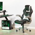 thumbnail image 2 of Chaise de Jeu Oversite en Similicuir Noir avec Accents Blancs, 2 of 11