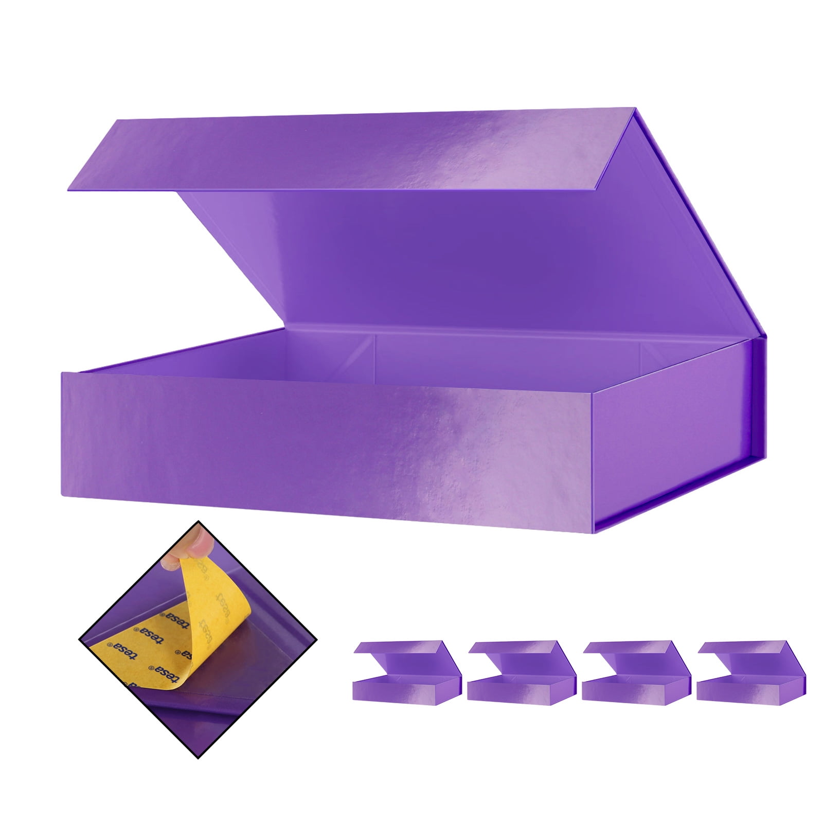 5 Gift Boxes 11x7.8x2.3 Inches, Shirt Gift Boxes, Purple Gift Boxes with Lids for Presents
