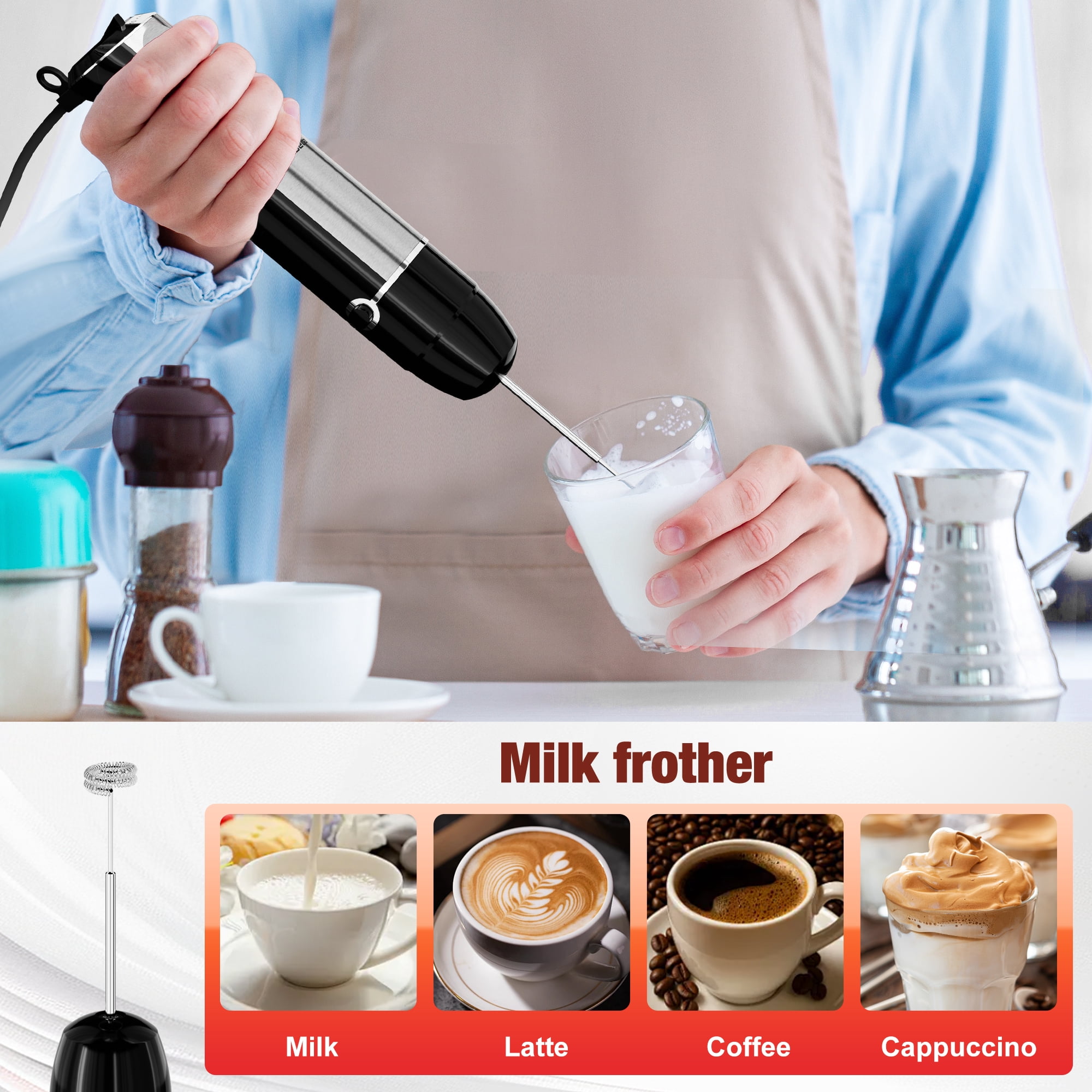 Immersion Blender, 1100W Immersion Blender Handheld with 21 Speeds & Turbo Boost – 3-in-1 Hand Blender for Purees, Baby Food, Milkshakes, Soups & Smoothies