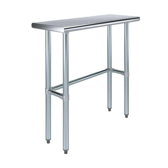 AmGood 14 in. x 36 in. Open Base Stainless Steel Work Table | Residential & Commercial