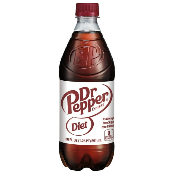 Pack of 3 Diet Dr Pepper Soda Bottle, 20 fl oz (packaging may vary)