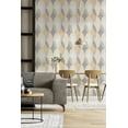 thumbnail image 3 of Fine Decor Wallcoverings Kirby Mustard Oval Geo Wallpaper, 3 of 5