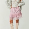 thumbnail image 3 of Women Lace Mini Skirt Low Rise Ruffle Pleated Layered Flowy Underskirt for Going Our Party Club, 3 of 8