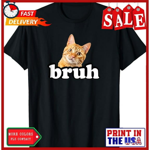 Sam Soft Cute Womens & Mens Bruh Orange Tabby Cat Lover T-Shirt
