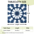 thumbnail image 2 of Blue Tie Dye Star Pattern Square Fitted Tablecloth with Elastic Edge,Square Table Cover,Washable Elastic Table Cover for Home Kitchen Party Decor 34"x34", 2 of 6