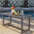 thumbnail image 4 of Outdoor Dining Table in Grey, Rattan-Style Resin Wicker with Sturdy Iron Base, 4 of 10