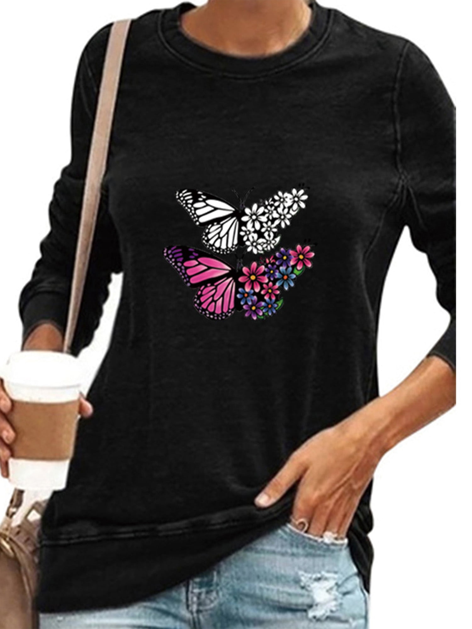long sleeve butterfly shirt