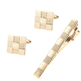 thumbnail image 1 of Set de gemelos y broches para corbatas chapado en oro para hombre, 1 of 1