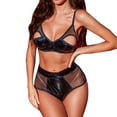 thumbnail image 1 of Gibobby Conjunto de lencería de encaje Conjunto de Lencería de Malla, Elegante Conjunto de Lencería con Bordado de Bloques de Color Ajustable para Mujer para Luna(Negro, XXG), 1 of 5
