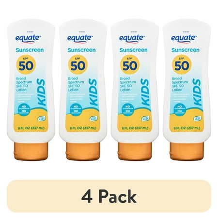 (4 pack) Equate Kids Broad Spectrum Sunscreen Lotion, SPF 50, 8 fl oz