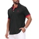 thumbnail image 5 of Camiseta polo de piqué para hombres Inspire Chic para el Día del Padre, con patrón y contraste de color, camisetas de golf 2XL en negro, 5 of 6