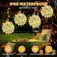 thumbnail image 3 of YZEGDCH Outdoor Solar Christmas Balls Lights Tree Lights Waterproof, 1 Pack Gold LED Hanging Globe Sphere Lights for Party Wedding Xmas Porch Patio Garden Yard Decorations, 3 of 11